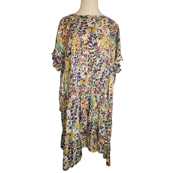 Chic Soul Peasant Midi Dress Women's Floral Print Tiered - Picture 1 of 5